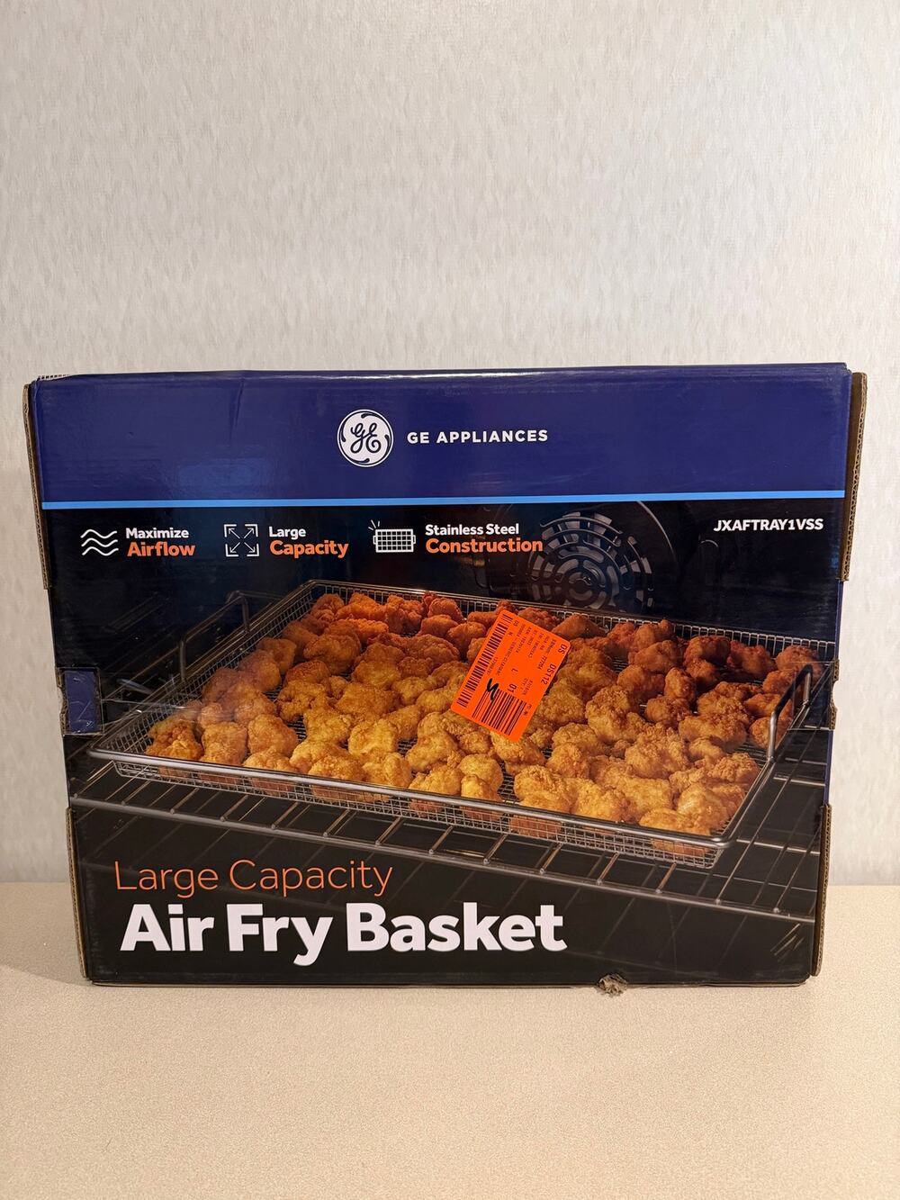 GE Appliances JXAFTRAY1VSS Large Capacity Air Fry Basket Stainless Steel Oven